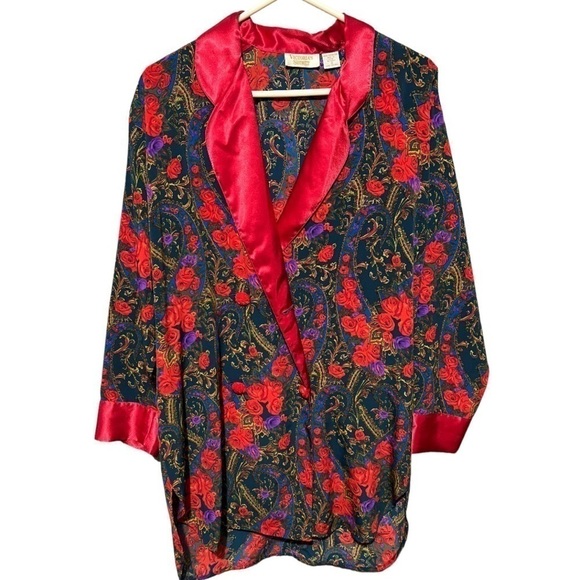 Victoria’s Secrets gold label vintage double breasted button front robe Nighty S - Picture 1 of 8